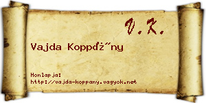 Vajda Koppány névjegykártya